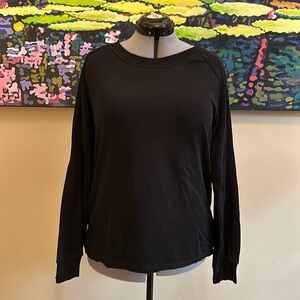 Lightweight plain black crew neck sweatshirt